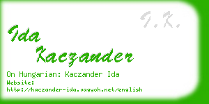 ida kaczander business card